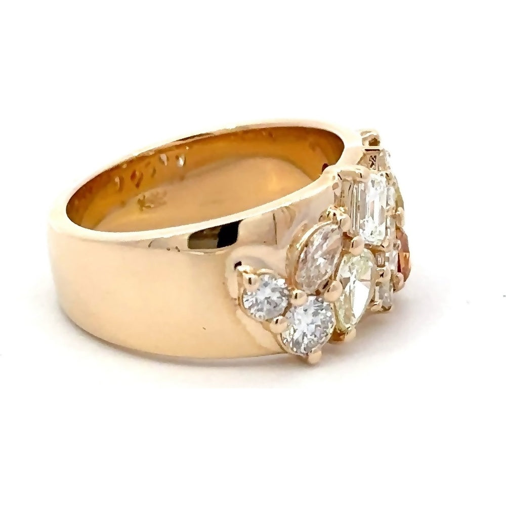 14K Yellow Gold Open Wrap Fashion Ring with Mixed Cut Diamonds - 2.35 Carat Total Diamond Weight by Auriventus