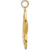 14K Yellow Gold Openwork Starfish Pendant with Textured Center - 26mm by Oro Pregiato