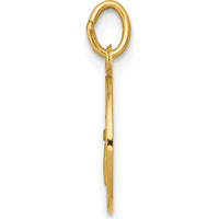 14K Yellow Gold Our Guardian Angel Medal Charm - Polished and Satin Finish by Oro Pregiato