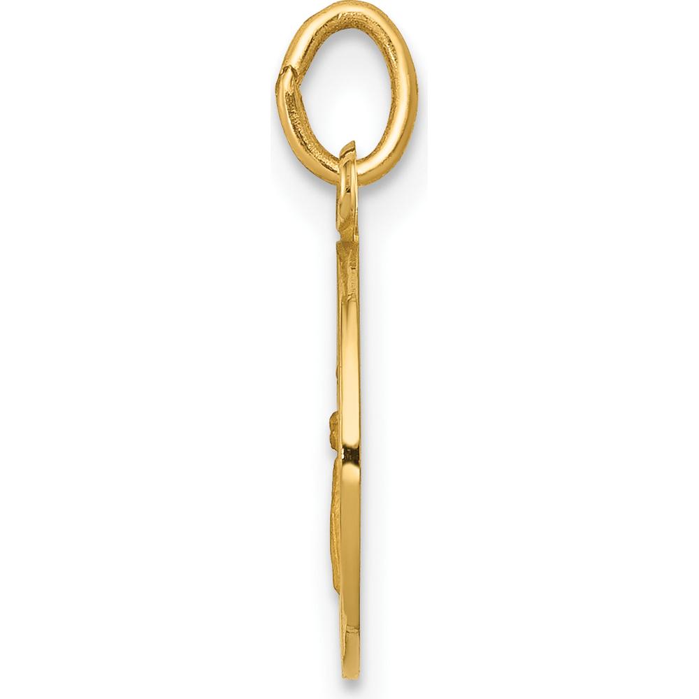 14K Yellow Gold Our Guardian Angel Medal Charm - Polished and Satin Finish by Oro Pregiato