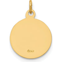 14K Yellow Gold Our Guardian Angel Medal Charm - Polished and Satin Finish by Oro Pregiato