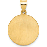14K Yellow Gold "Our Guardian Angel" Medal Charm with Satin Finish and Hollow Design by 0