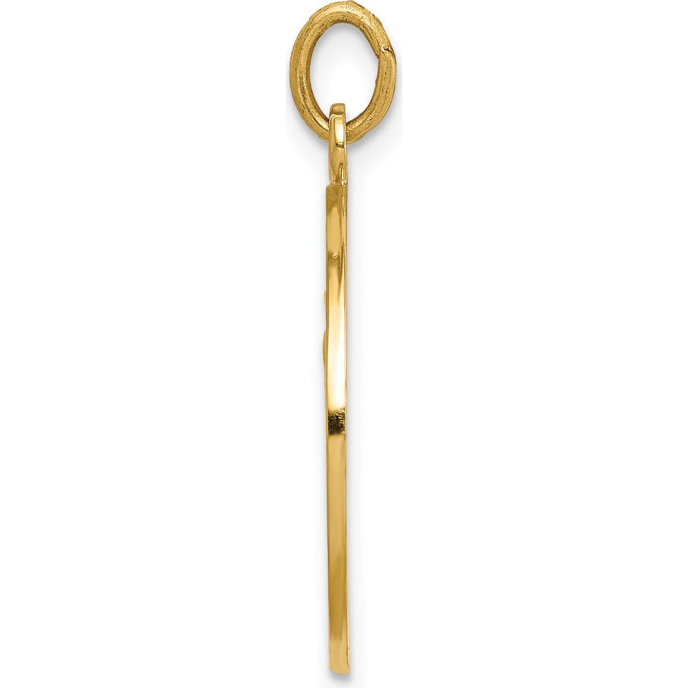 14K Yellow Gold Our Lady of Fatima Round Pendant with Polished and Satin Finish by Oro Pregiato