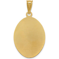14K Yellow Gold Our Lady of Guadalupe Diamond-Cut Pendant with Rose and White Rhodium Accents - 41.6mm Length by Oro Pregiato