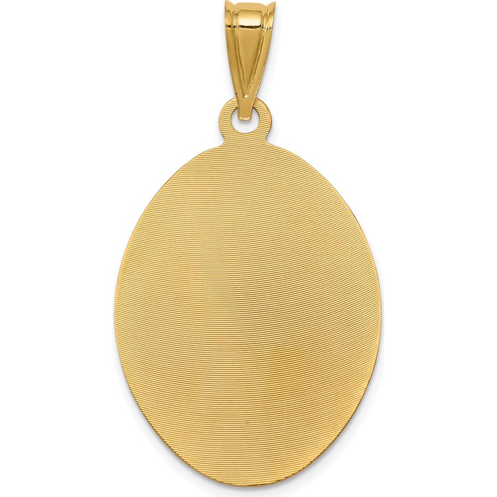 14K Yellow Gold Our Lady of Guadalupe Diamond-Cut Pendant with Rose and White Rhodium Accents - 41.6mm Length by Oro Pregiato