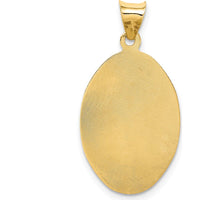 14K Yellow Gold Our Lady of Guadalupe Diamond-Cut Pendant with Rose and White Rhodium Accents by Oro Pregiato