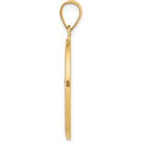 14K Yellow Gold Our Lady Of Guadalupe Hollow Oval Pendant - Polished & Satin Finish by Oro Pregiato