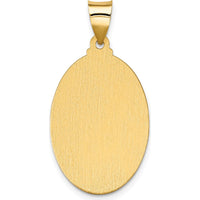 14K Yellow Gold Our Lady Of Guadalupe Hollow Oval Pendant - Polished & Satin Finish by Oro Pregiato