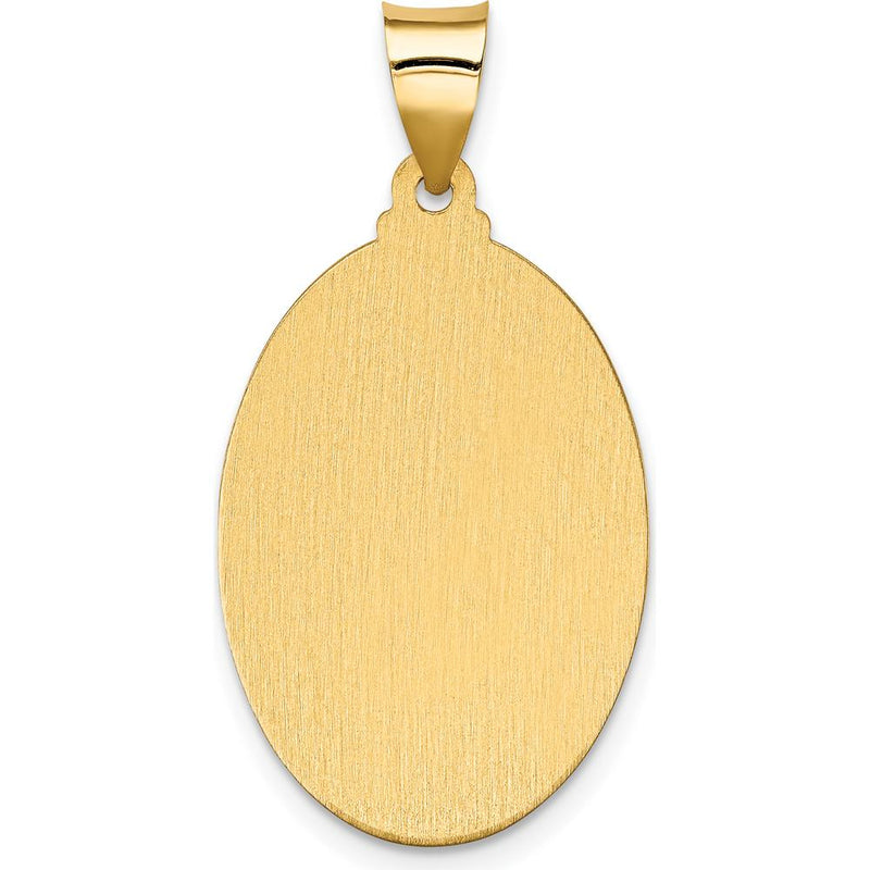 14K Yellow Gold Our Lady Of Guadalupe Hollow Oval Pendant - Polished ...