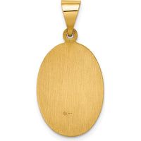 14K Yellow Gold Our Lady of Guadalupe Hollow Pendant with Polished and Satin Finish by Oro Pregiato