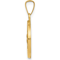 14K Yellow Gold Our Lady of Guadalupe Medal Pendant with Satin Finish - 23mm Length by Oro Pregiato