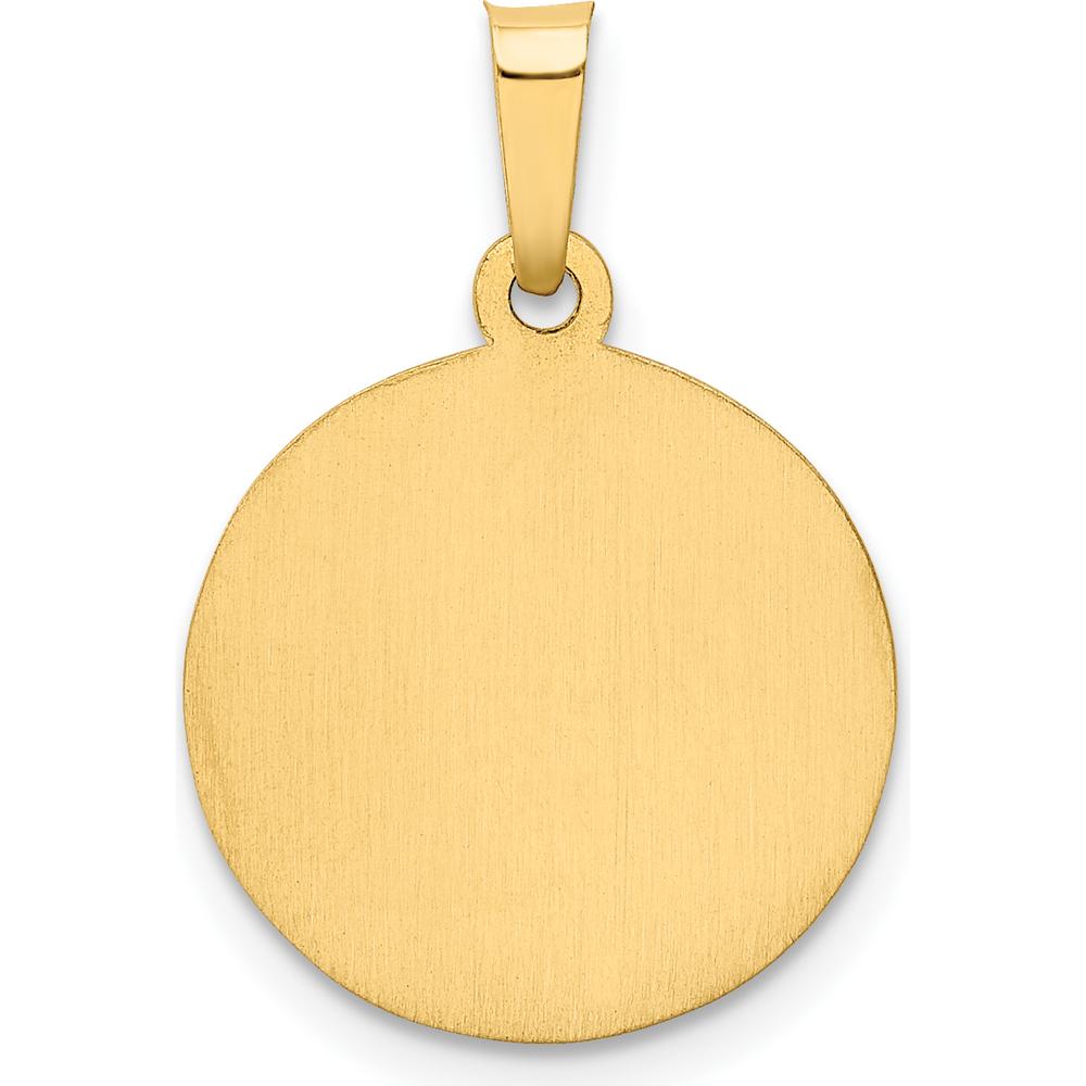14K Yellow Gold Our Lady of Guadalupe Medal Pendant with Satin Finish - 23mm Length by Oro Pregiato