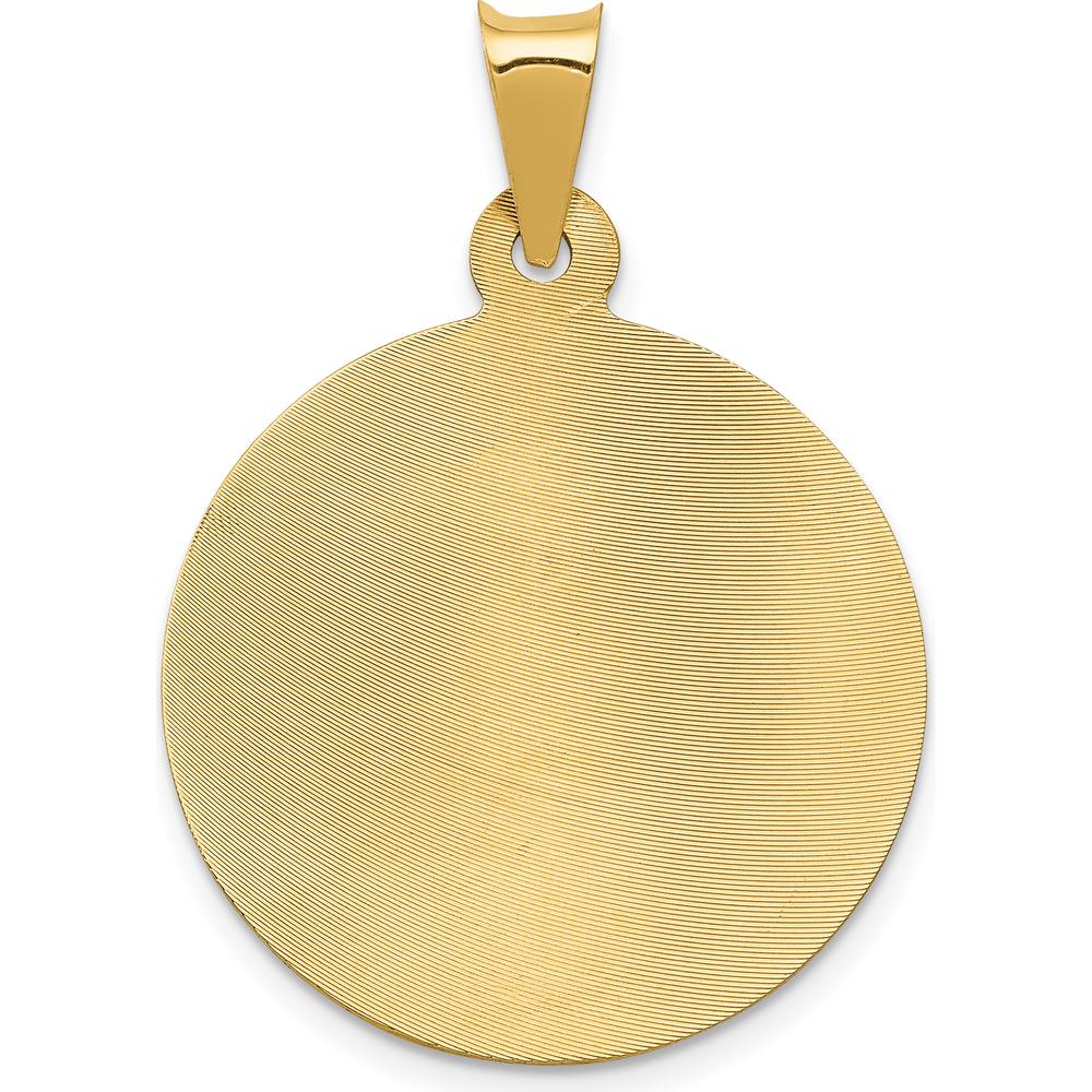 14K Yellow Gold Our Lady of Guadalupe Pendant with Diamond-Cut and Rose Rhodium Accents by Oro Pregiato