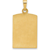 14K Yellow Gold Our Lady of Guadalupe Rectangular Pendant with Satin and Polished Finish by Oro Pregiato