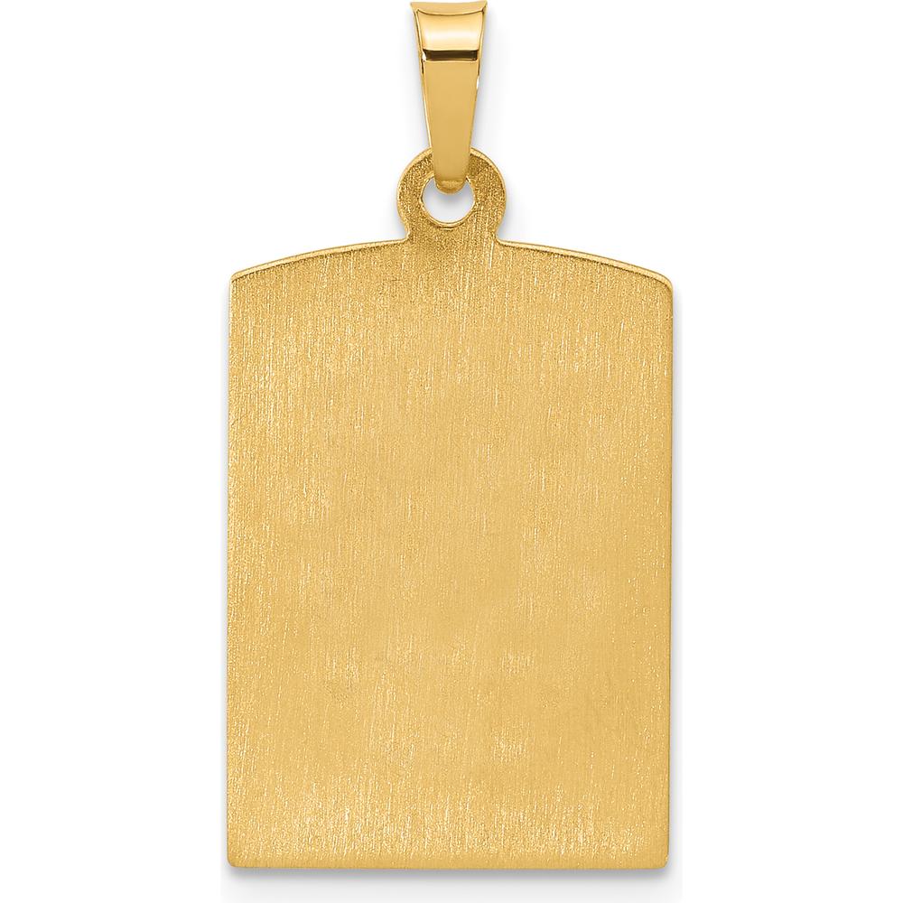 14K Yellow Gold Our Lady of Guadalupe Rectangular Pendant with Satin and Polished Finish by Oro Pregiato