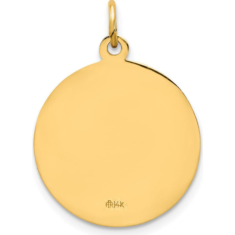 14K Yellow Gold Our Lady of Guadalupe Round Pendant - Polished and Sat ...