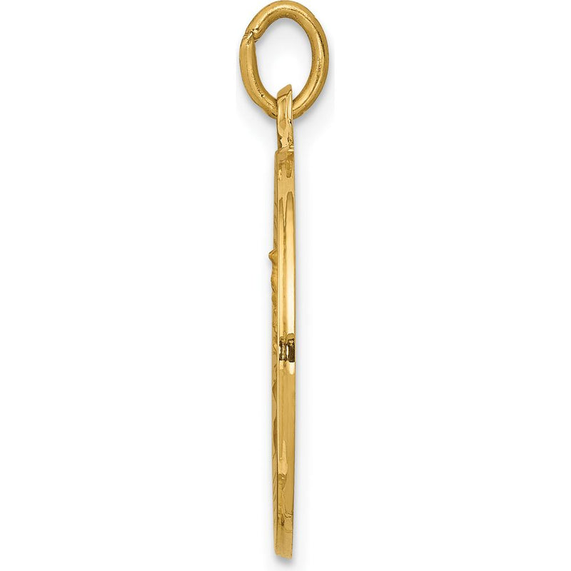 14K Yellow Gold Our Lady of Mount Carmel Medal Round Charm by Oro Preg ...