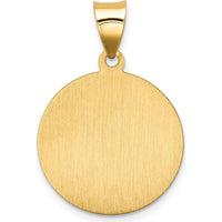 14K Yellow Gold Our Lady of Perpetual Help Medal Pendant with Satin and Polished Finish by Oro Pregiato
