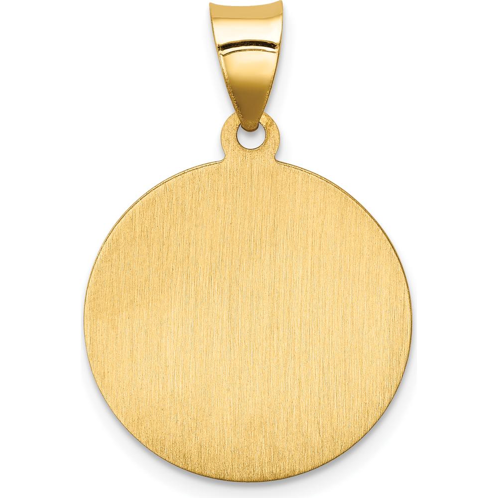14K Yellow Gold Our Lady of Perpetual Help Medal Pendant with Satin and Polished Finish by Oro Pregiato