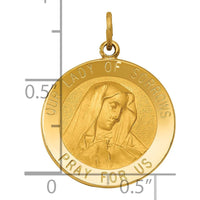 14K Yellow Gold Our Lady of Sorrows Medal Pendant with Satin and Polished Finish by Oro Pregiato