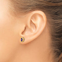 14K Yellow Gold Oval Amethyst Post Earrings - 0.45 Carat Total Amethyst Weight by Monteluci Fine Jewelry