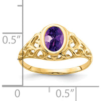14K Yellow Gold Oval Amethyst Ring - 0.75 Carat Total Amethyst Weight by Monteluci Fine Jewelry
