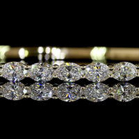 14K Yellow Gold Oval Bangle Bracelet with East-West Prong Set Lab Diamonds - 2.68 Carat Total Weight (18 Stones, E-F Color, VS Clarity) - Covaloro Fine Jewelry