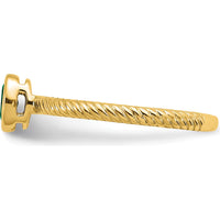 14K Yellow Gold Oval Bezel Emerald Ring - 0.3 Carat Emerald by 0