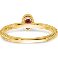 14K Yellow Gold Oval Bezel Ruby Ring - 0.3 Carat Natural Ruby by 0