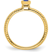 14K Yellow Gold Oval Bezel Sapphire Ring - 0.25 Carat Sapphire by 0