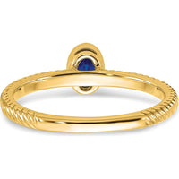 14K Yellow Gold Oval Bezel Sapphire Ring - 0.25 Carat Sapphire by 0