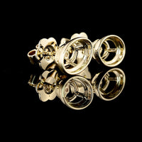 14K Yellow Gold Oval Bezel Set Lab Diamond Stud Earrings - 2.40 Carats Total Diamond Weight (D VVS1/VVS2 GIA Certified) - Covaloro Fine Jewelry