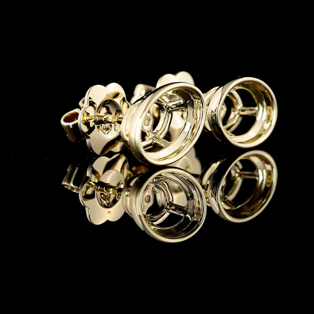 14K Yellow Gold Oval Bezel Set Lab Diamond Stud Earrings - 2.40 Carats Total Diamond Weight (D VVS1/VVS2 GIA Certified) - Covaloro Fine Jewelry