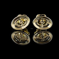 14K Yellow Gold Oval Bezel Set Lab Diamond Stud Earrings - 2.40 Carats Total Diamond Weight (D VVS1/VVS2 GIA Certified) - Covaloro Fine Jewelry