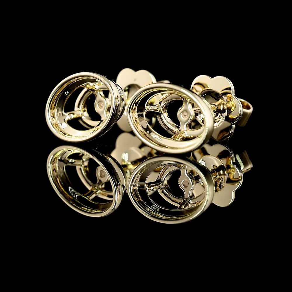 14K Yellow Gold Oval Bezel Set Lab Diamond Stud Earrings - 2.40 Carats Total Diamond Weight (D VVS1/VVS2 GIA Certified) - Covaloro Fine Jewelry