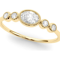 14K Yellow Gold Oval Center Lab Diamond 5 Stone Fashion Ring - 0.33 Carats Total Diamond Weight - Size 7 by Robinson's Jewelers