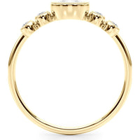 14K Yellow Gold Oval Center Lab Diamond 5 Stone Fashion Ring - 0.33 Carats Total Diamond Weight - Size 7 by Robinson's Jewelers