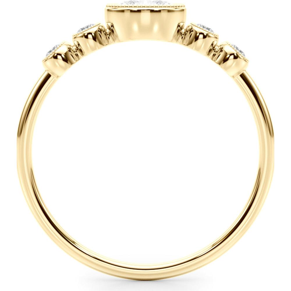 14K Yellow Gold Oval Center Lab Diamond 5 Stone Fashion Ring - 0.33 Carats Total Diamond Weight - Size 7 by Robinson's Jewelers