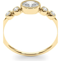 14K Yellow Gold Oval Center Lab Diamond 5 Stone Fashion Ring - 0.33 Carats Total Diamond Weight - Size 7 by Robinson's Jewelers