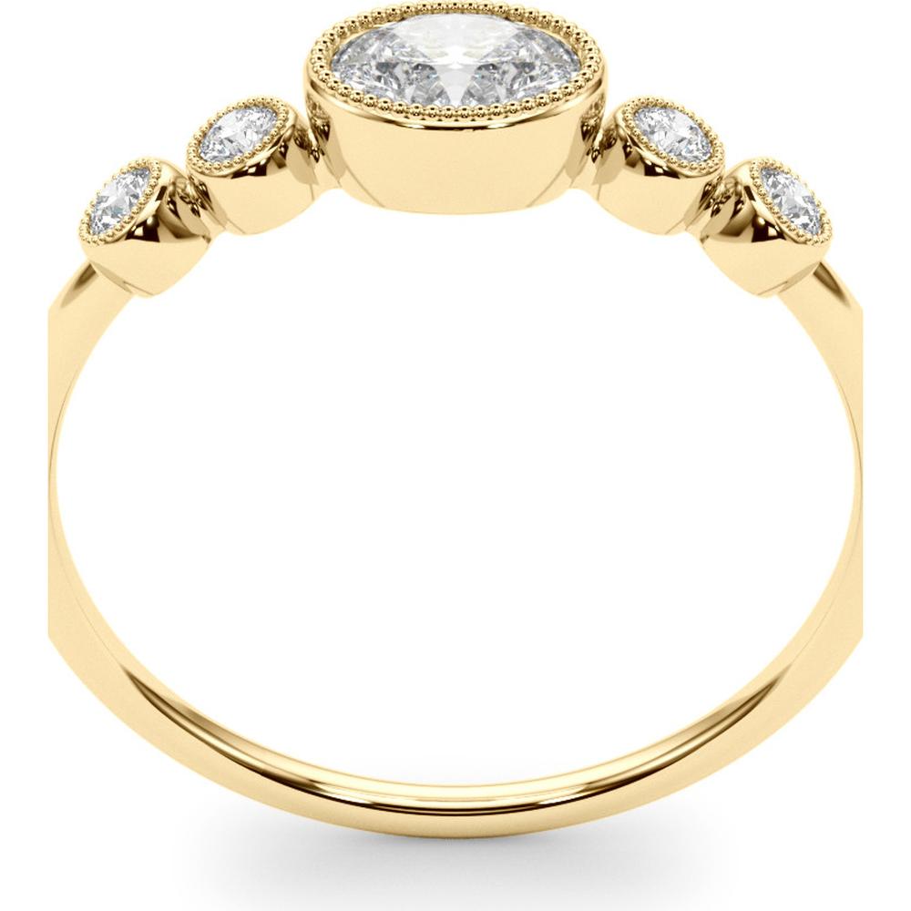 14K Yellow Gold Oval Center Lab Diamond 5 Stone Fashion Ring - 0.33 Carats Total Diamond Weight - Size 7 by Robinson's Jewelers