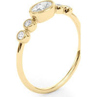 14K Yellow Gold Oval Center Lab Diamond 5 Stone Fashion Ring - 0.33 Carats Total Diamond Weight - Size 7 by Robinson's Jewelers