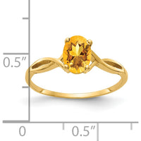 14K Yellow Gold Oval Citrine Ring - 0.80 Carat Total Gemstone Weight by Monteluci Fine Jewelry