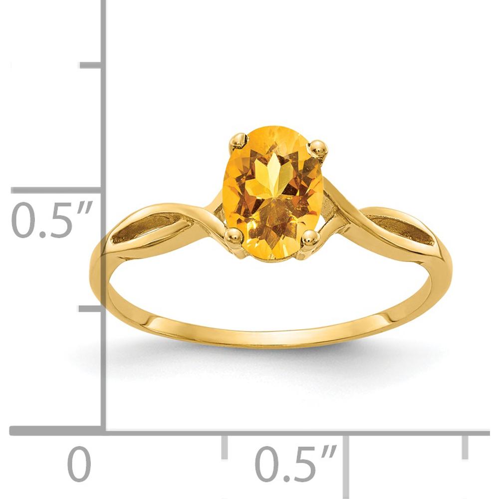 14K Yellow Gold Oval Citrine Ring - 0.80 Carat Total Gemstone Weight by Monteluci Fine Jewelry