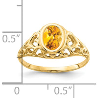 14K Yellow Gold Oval Citrine Ring - 0.800 Carat Gemstone Weight by Monteluci Fine Jewelry