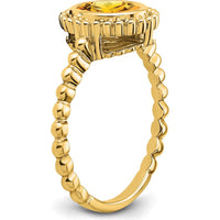 14K Yellow Gold Oval Citrine Ring - 1.095 Carat Total Gemstone Weight by 0