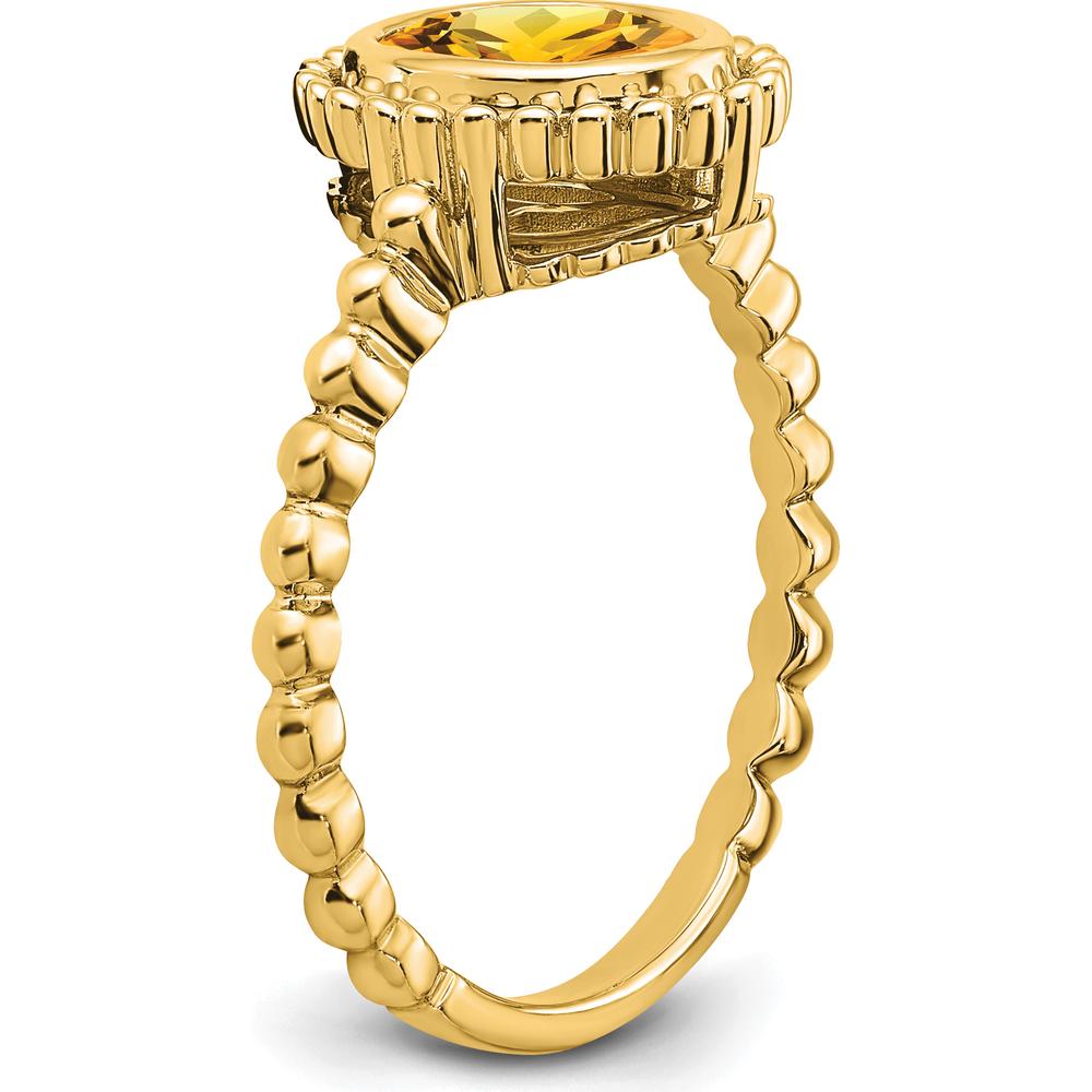 14K Yellow Gold Oval Citrine Ring - 1.095 Carat Total Gemstone Weight by 0