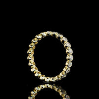 14K Yellow Gold Oval Cut Diamond Eternity Band with Bezel Setting and North-South Orientation - 1.06 Total Carat Weight, E-F Color VS1 Clarity Lab Diamonds - Covaloro Fine Jewelry