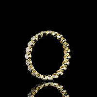 14K Yellow Gold Oval Cut Diamond Eternity Band with Bezel Setting and North-South Orientation - 1.06 Total Carat Weight, E-F Color VS1 Clarity Lab Diamonds - Covaloro Fine Jewelry
