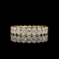 14K Yellow Gold Oval Cut Eternity Band with Prong Set Lab Diamonds - 2.84 Carats Total Diamond Weight - Covaloro Fine Jewelry