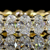 14K Yellow Gold Oval Cut Eternity Band with Prong Set Lab Diamonds - 2.84 Carats Total Diamond Weight - Covaloro Fine Jewelry